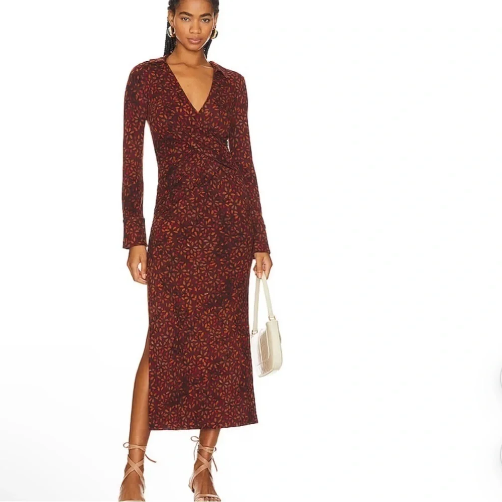 Free People Shayla Wrap Midi Dress.Size L